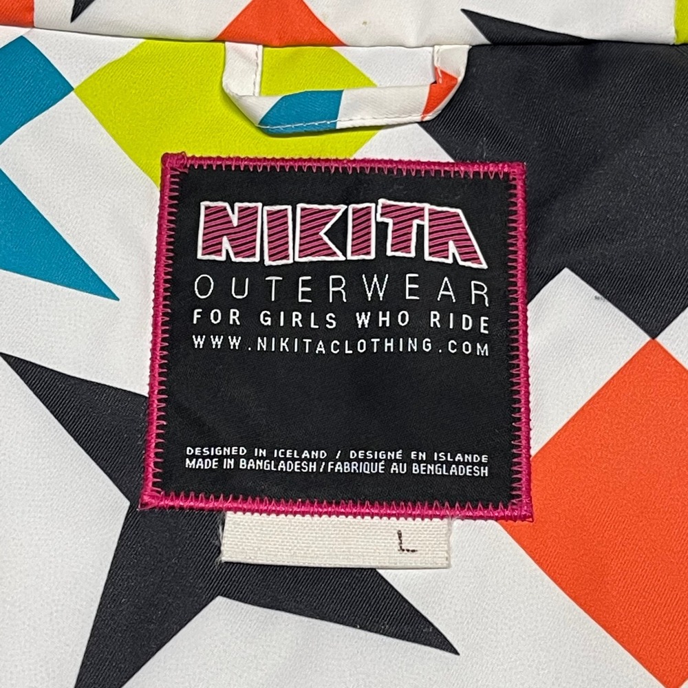 Nikita Jacket Womens Large Multicolor Nordend Geometric Star Insulated Snowboard - Picture 15 of 16